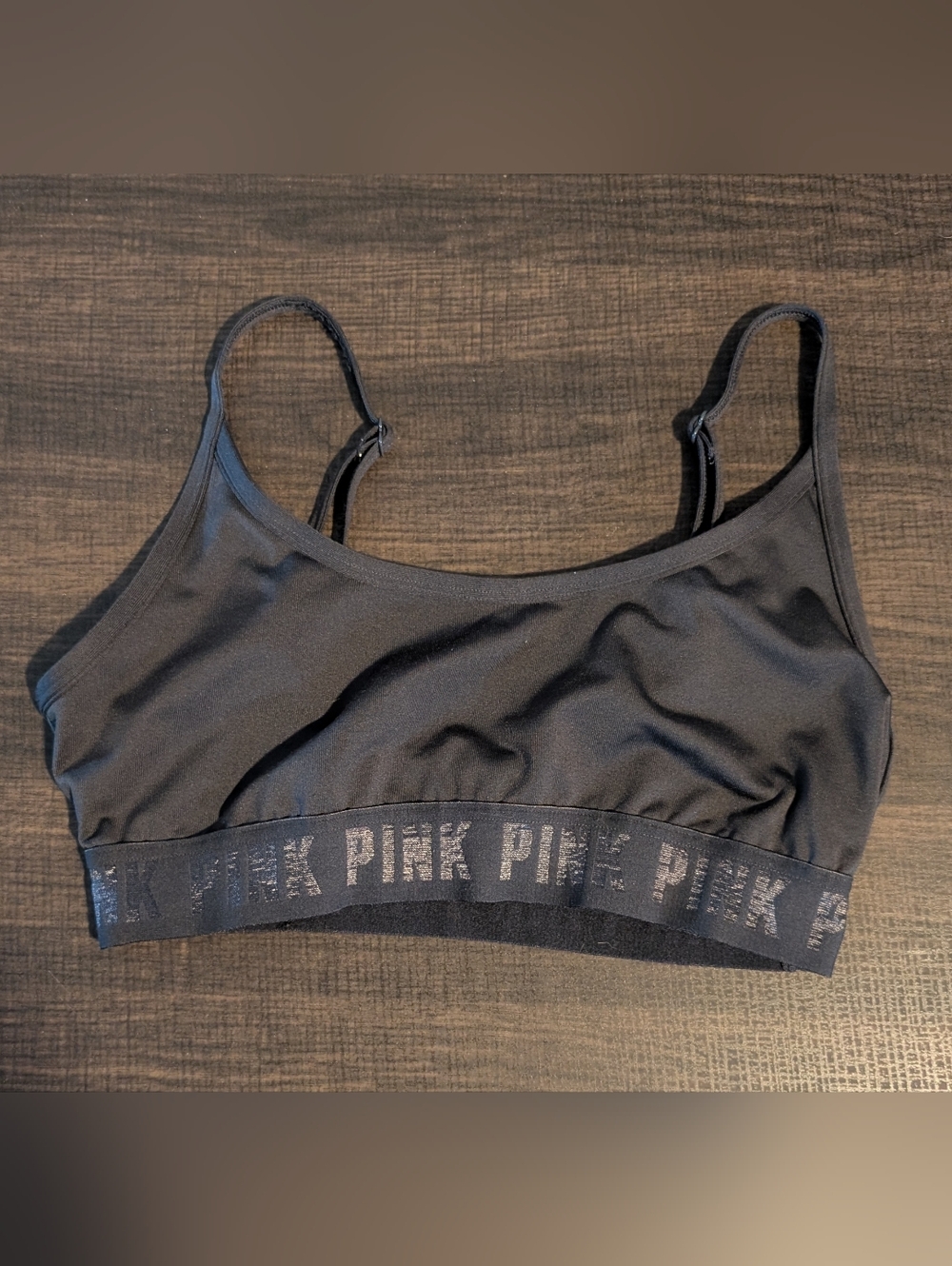 PINK Victoria's Secret by Victoria's Secret Black Seamless Bralette